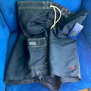 Polo Ralph Lauren Black and Red Swim Shorts